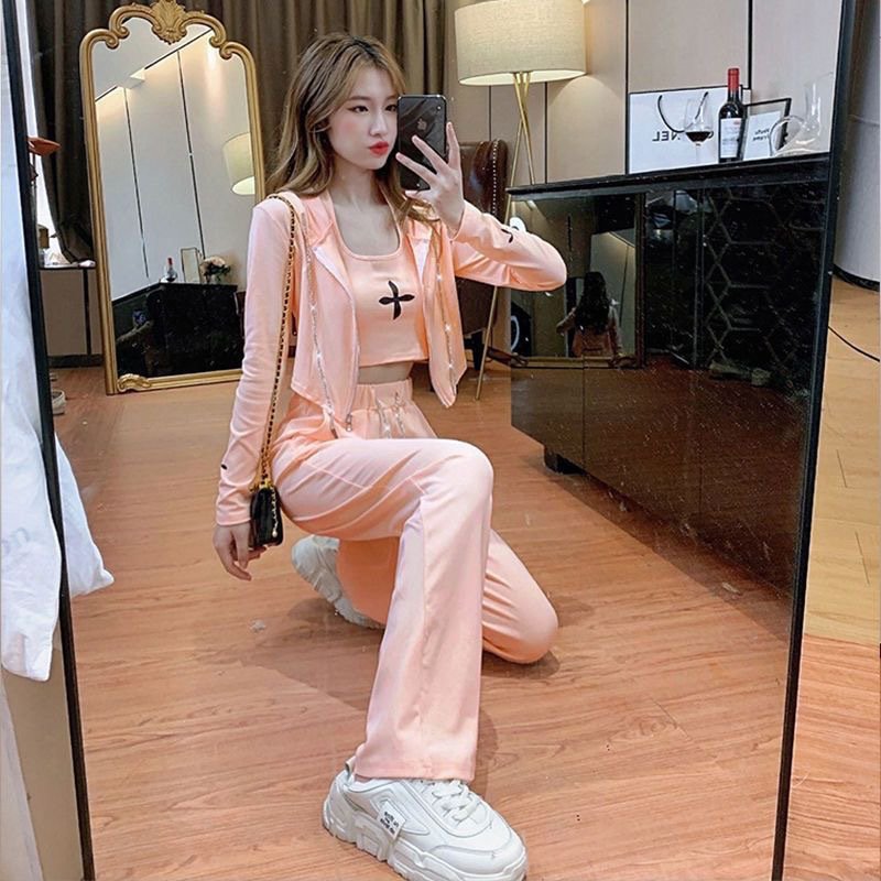 Vapetix S suggests 80-95 pounds-SUGGESTED WEIGHT: 120-140 lbs Salt and Pepper Set Fashion Youthful Set Women's Summer Casual Versatile Tank Top Short Jacket and