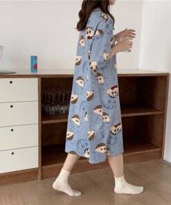 Vapetix 2 yards (80-120 pounds)-XXL Women's Summer Sleepwear Loose Plus Size Short Sleeve Cartoon Cute Teen Student Thin Pajamas Home C