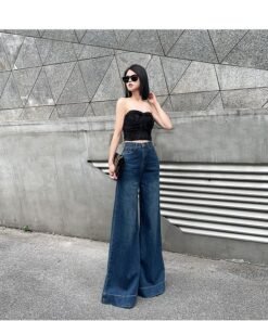 Vapetix XS-2XL Casual Matching Wide Leg Pants 2025 Elastic Design Women's High-Waisted Slimming Flowy Floor-Length