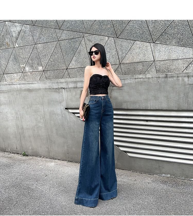 Vapetix XS-2XL Casual Matching Wide Leg Pants 2025 Elastic Design Women's High-Waisted Slimming Flowy Floor-Length