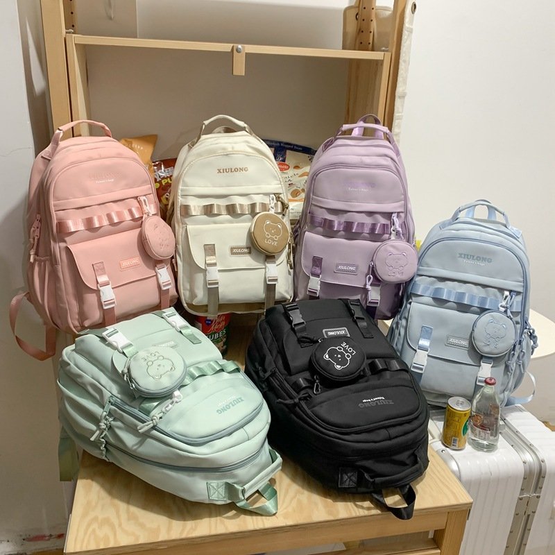 Vapetix Free Size-Free Size Multi-layer backpack, stylish middle school student school bag for girls, high school students, Jap