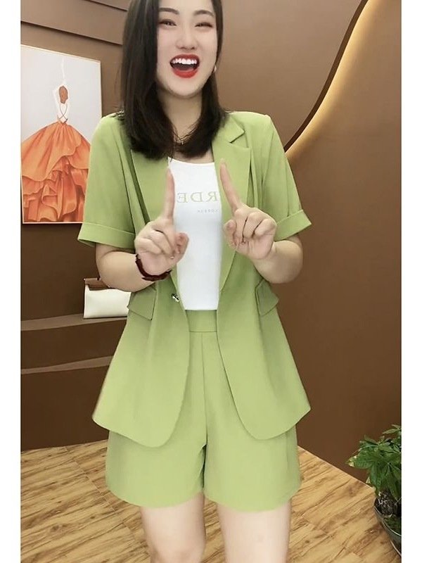 Vapetix S-5XL Plus-size women's casual shorts and suit set for summer—timeless, trendy, and stylish two-piece out