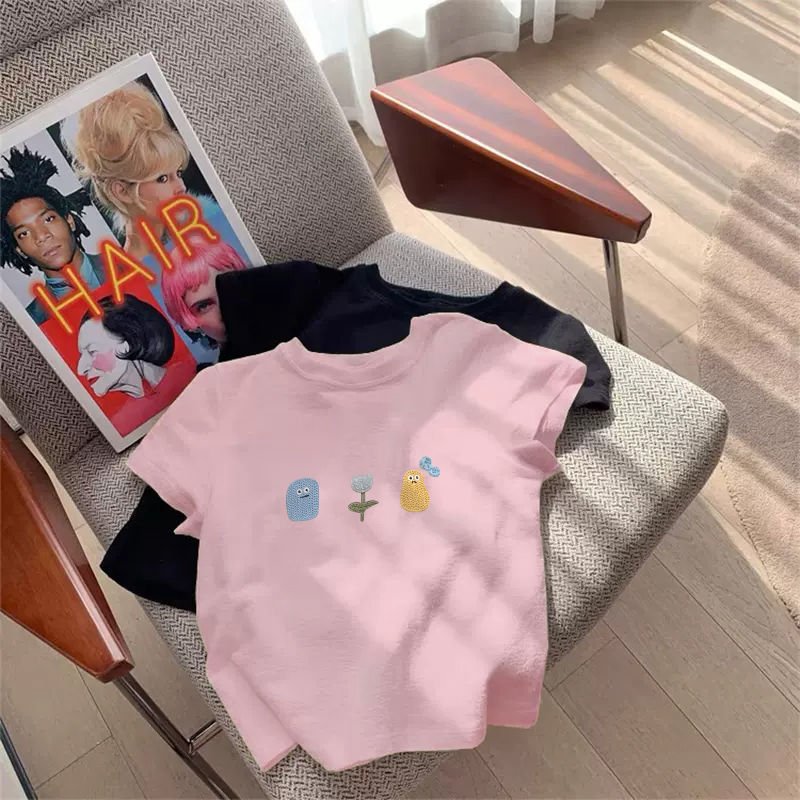 Vapetix S-2XL Turns heads everywhere! Japanese-style milky-soft pastel yellow short-sleeve T-shirt for women—2025 – Bild 3