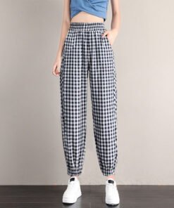 Vapetix S80-90斤翻译成英文是 "S80-90 jin"。-3XL 135-165 lbs Women's Loose Straight Leg Cotton Striped Sports Leggings Plus Size Korean Style Slimming Casual Ma