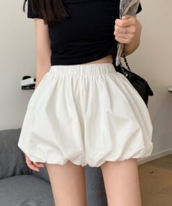 Vapetix XS-4XL  White Blossom Popover Skirt for Women 2024 Spring Summer High-Waist A-Line Tiered Short Skirt Pants