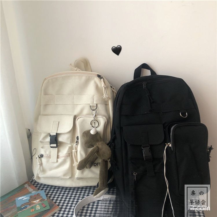 Vapetix Free Size-Free Size Korean Harbor Street Style Student Backpack for Girls, Casual Dual Shoulder Bag, Japanese Origin St