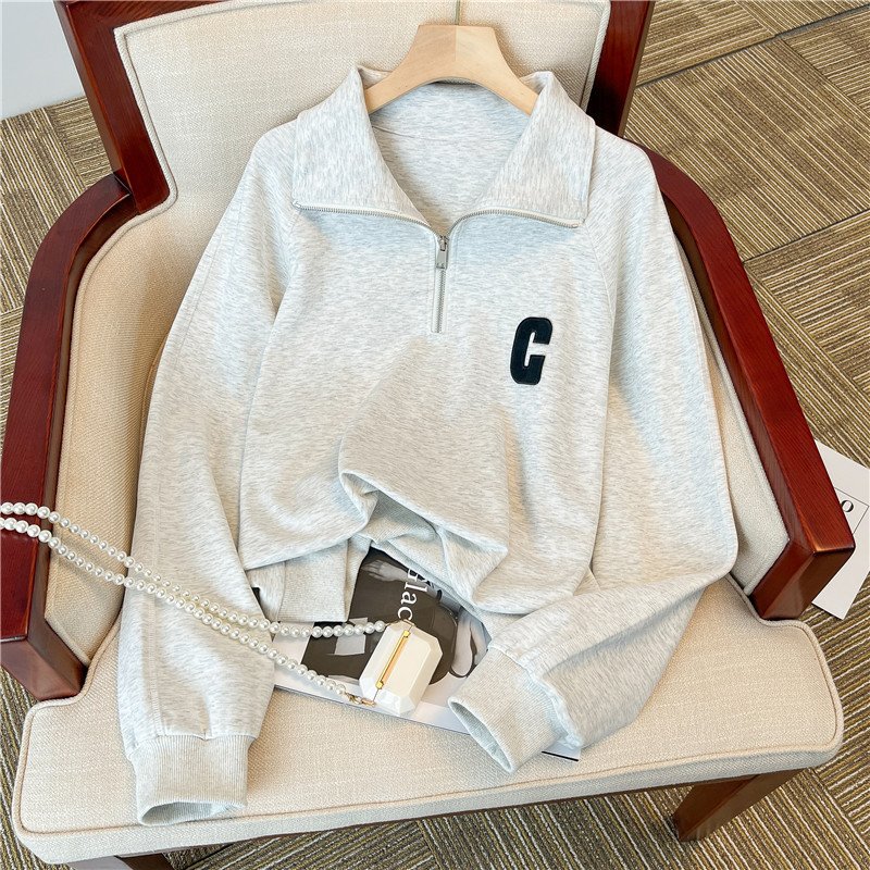 Vapetix Within M 100 jin-4XL 240-300 lbs G Plus Size Polo Collar Casual Sports Suit Women's Spring and Autumn Loose Foreign Style Fashionabl