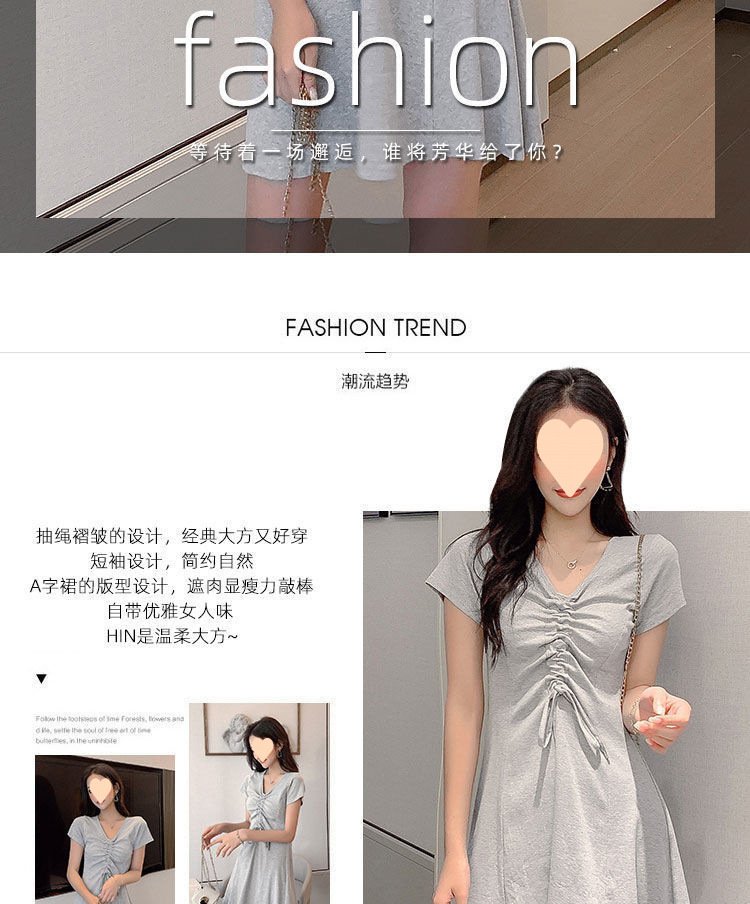 Vapetix S-XL Summer 2025 Hong Kong-style hidden design mini dress for petite women, featuring a chic, slimming, – Bild 2