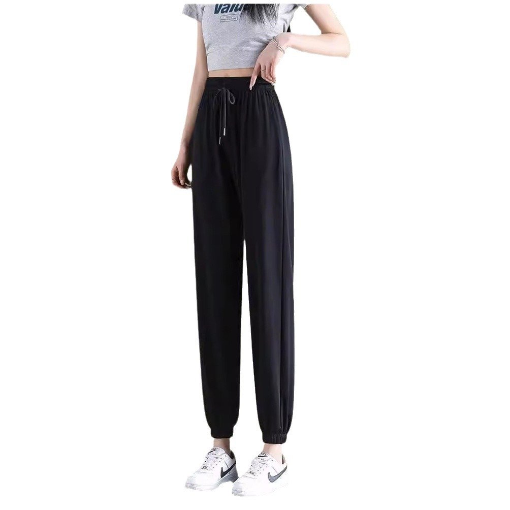 Vapetix M85-101-5XL169-172 Ice-silk-feel ankle-tied casual pants for petite figures: lightweight, loose-fitting, plus-size Jap – Bild 2
