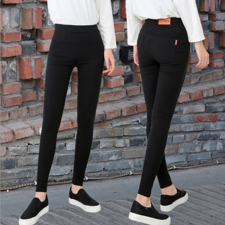 Vapetix S-4XL Outerwear pencil thin women's large size leggings slimming black skinny pants long pants for spring – Bild 5