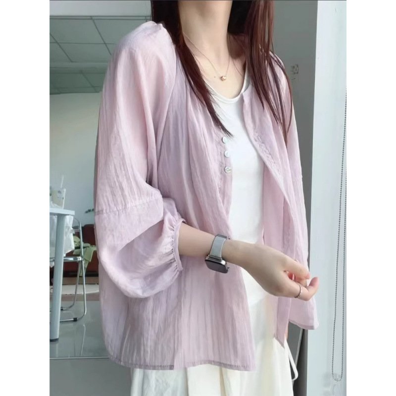 Vapetix Sizing suggestion for 4XL: 175-200 cm-Size 3XL recommended for 150-175 cm height. Women's Summer Sun Protection Shirt, Lightweight Open Cardigan, Loose Fit, Versatile Long Sleeve Bl – Bild 3