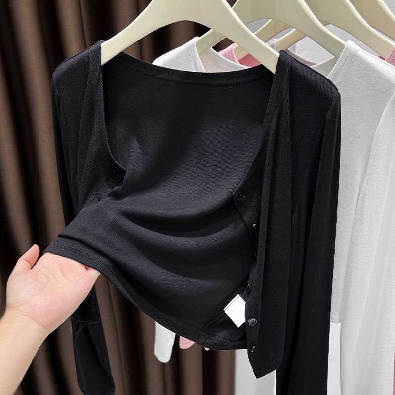 Vapetix ❈❈S suggests 75-95 pounds❈❈-XS recommended 50-60 pounds Spring and Autumn Knitted Cardigan Coat for Women, Summer Outdoor Matching Tank Top Skirt Blouse Op – Bild 3