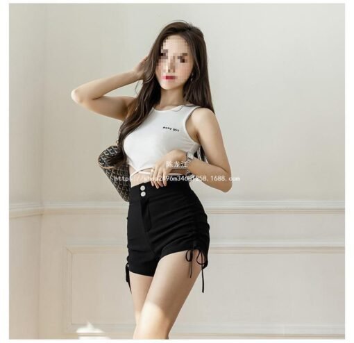 Vapetix XS-4XL  Pleated sexy summer and autumn children's shorts, A-line hot pants, high-waisted trendy new style w – Bild 2