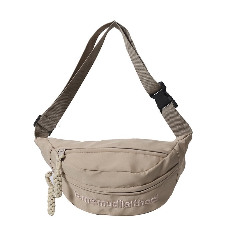 Vapetix Free Size-Free Size Street Trend Solid Color Chest Bag 2024 Spring New Fashion Casual Waist Bag for Men and Women, Lett – Bild 4