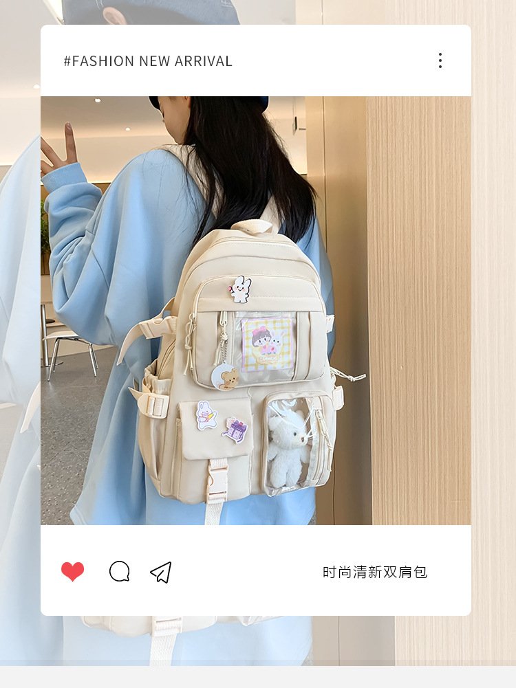 Vapetix Width 28cm, Height 40cm, Thickness 12cm-Width 28cm, Height 40cm, Thickness 12cm Lightweight Double Shoulder Bag for Women - High-End Sensibility School Bag - Double Shoulder Bag w – Bild 3