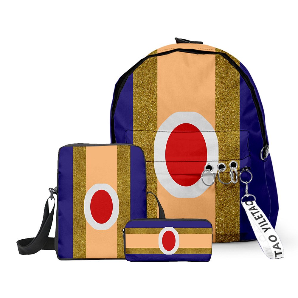 Vapetix Three-piece set (backpack + crossbody bag + pen case)-Pencil case 3D Super Mario Brothers Mario Princess Peach Three-Piece Set School Bag Student Backpack Double Sho – Bild 2