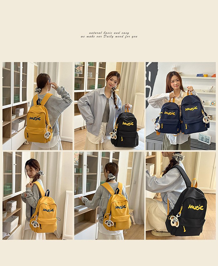 Vapetix Small number-Large + Pendant Large Capacity Dual-Shoulder Bag Fashionable for Men and Women Simple Music Print Commuting Travel – Bild 2