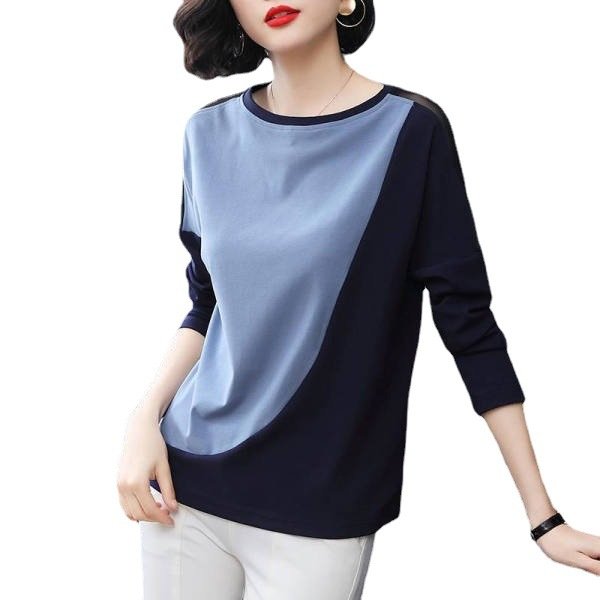 Vapetix M-4XL Women's Long-Sleeve Top Spring Outfit Plus Size Mother Spring and Autumn Base Shirt Stylish Small S – Bild 4