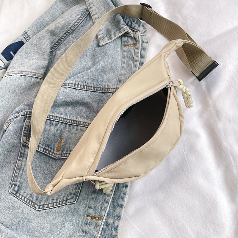 Vapetix Free Size-Free Size Street Trend Solid Color Chest Bag 2024 Spring New Fashion Casual Waist Bag for Men and Women, Lett – Bild 5