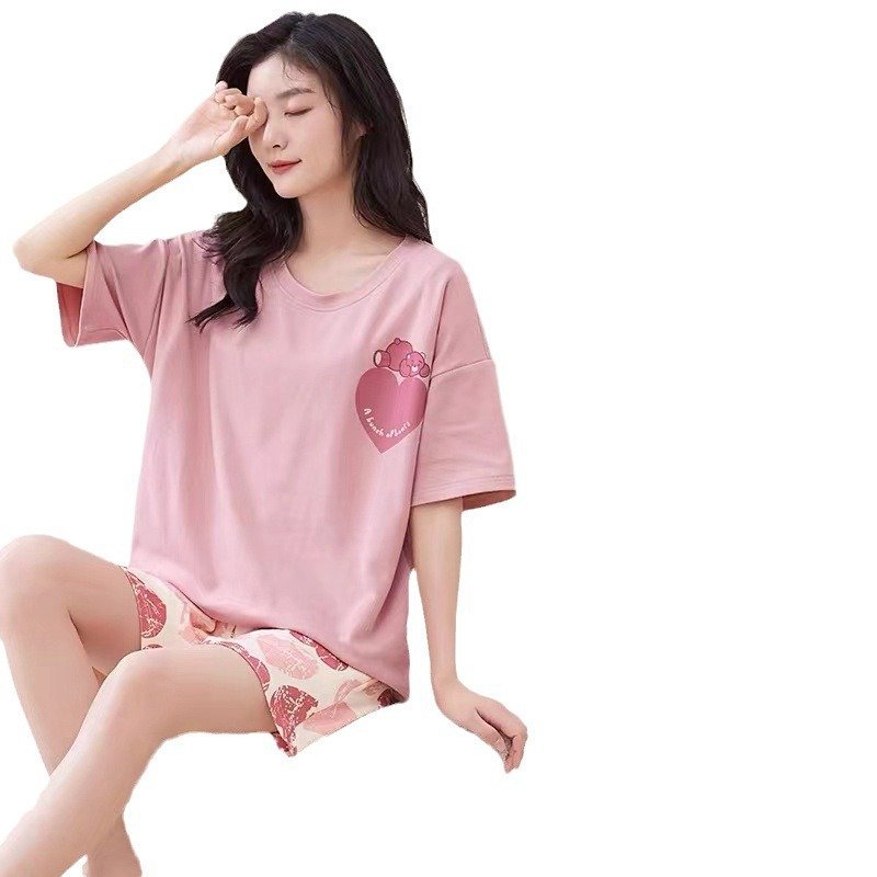 Vapetix M【40-45 kg】-XXL【70-80 kilograms】 Women's Summer 2025 Braided Pajama Set with Short Sleeve Top and Bottom, Outerwear Korean Style Cut – Bild 2