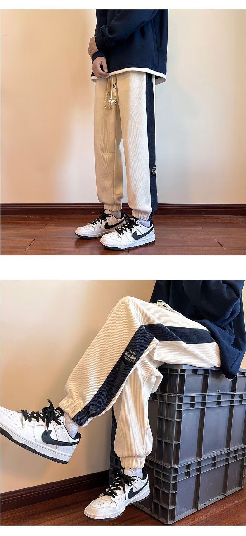 Vapetix M【40-50 kg】-3XL【65-72 kg】 Heavyweight men's spring and autumn trend ankle-length pants, high school fashion brand, Instagram – Bild 2