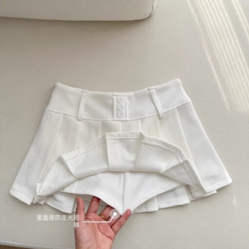 Vapetix S-XL  2025 Spring New Pleated Anti-Slip Gray A-Line Skirt for Girls Sweet and Spicy Style Pleated Skirt f – Bild 6