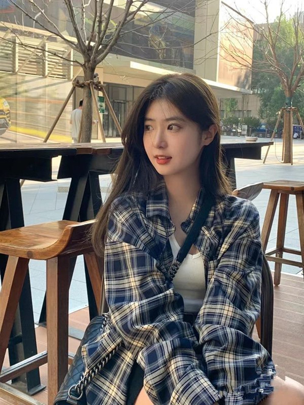 Vapetix S-XXL Women's Plaid Blazer Coat Loose Long-Sleeve Top for Spring and Autumn Lazy Style Women's Upper Garm – Bild 6