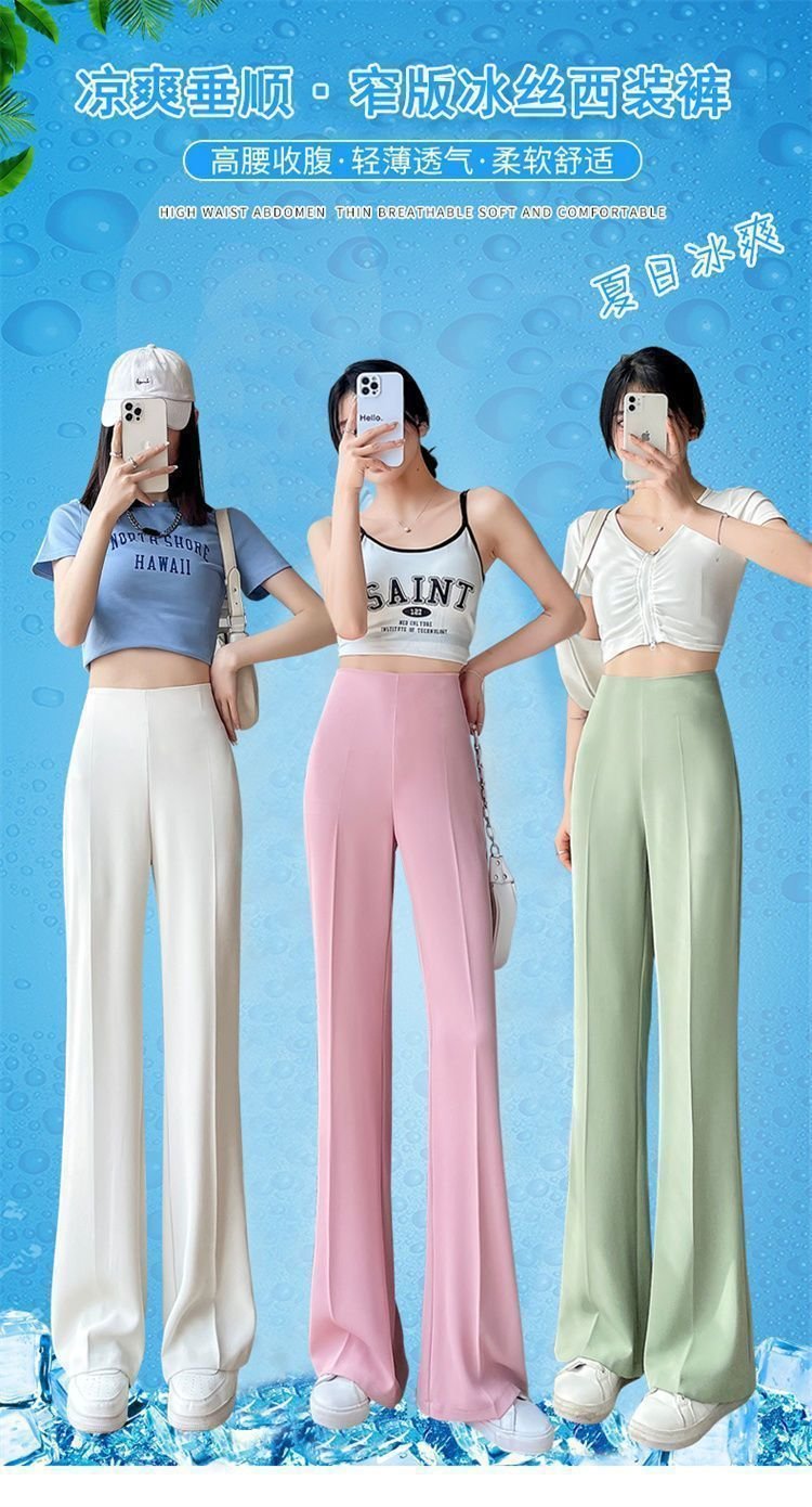 Vapetix ●■S Suggests 80-95 Pounds ■●-●■2XL Recommended 131-145 lbs ■● Side Zip Micro Bell-bottom Women's Summer New High-waisted Flowy Slimming Tummy Control Waist Cinch – Bild 3