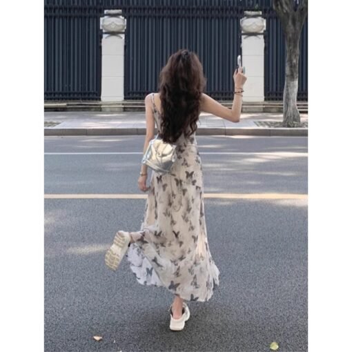 Vapetix S-Suits for dolls weighing 60 jin.  Stunning Beach Vacation Butterfly Strap Dress for Women, Versatile Summer New Chinese Style Floral – Bild 4