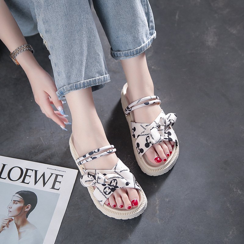 Vapetix 35-40 Women's Summer Outwear 2025 Slides with Thick Soles, Fairy Style, Student Beach Flats, Trendy Sanda – Bild 2