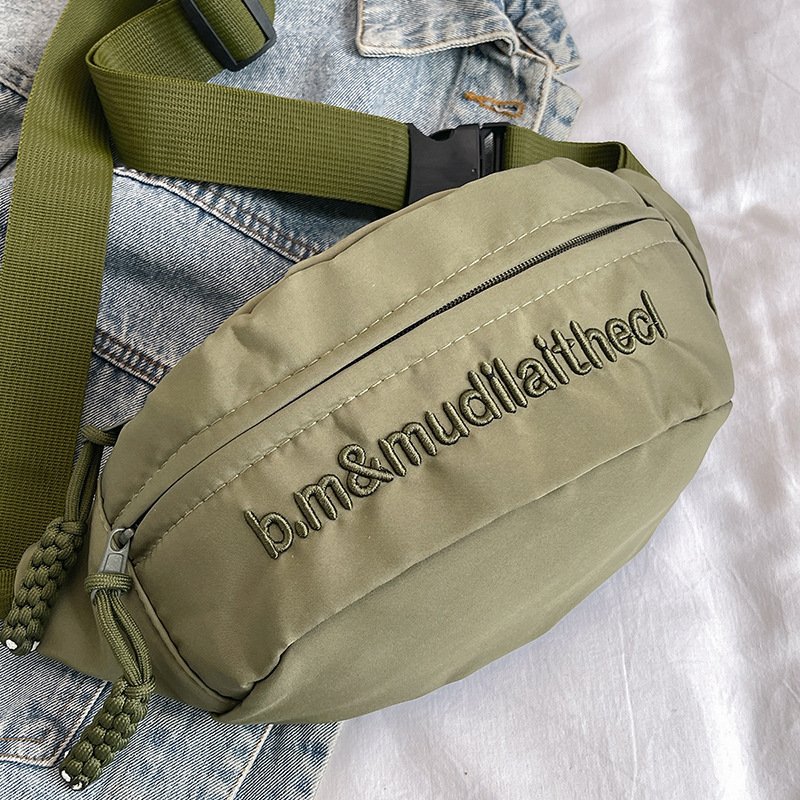 Vapetix Free Size-Free Size Street Trend Solid Color Chest Bag 2024 Spring New Fashion Casual Waist Bag for Men and Women, Lett – Bild 7