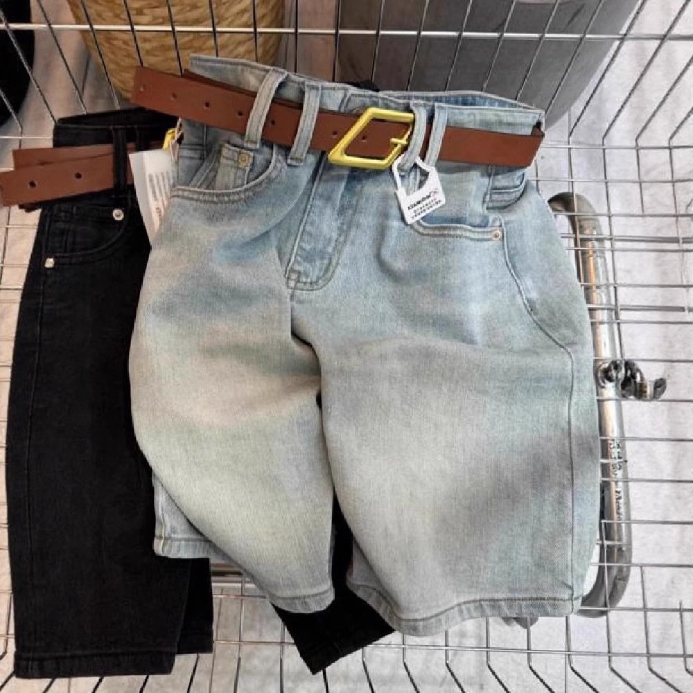 Vapetix S-5XL Plus-size women's 2025 summer black high-waisted elastic denim shorts for plus-size women, slimming – Bild 3