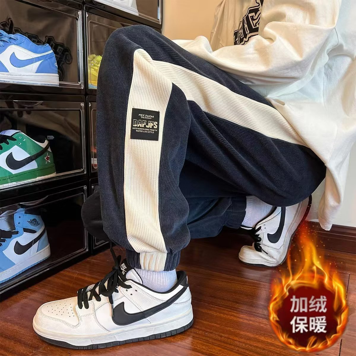 Vapetix M【40-50 kg】-3XL【65-72 kg】 Heavyweight men's spring and autumn trend ankle-length pants, high school fashion brand, Instagram – Bild 3