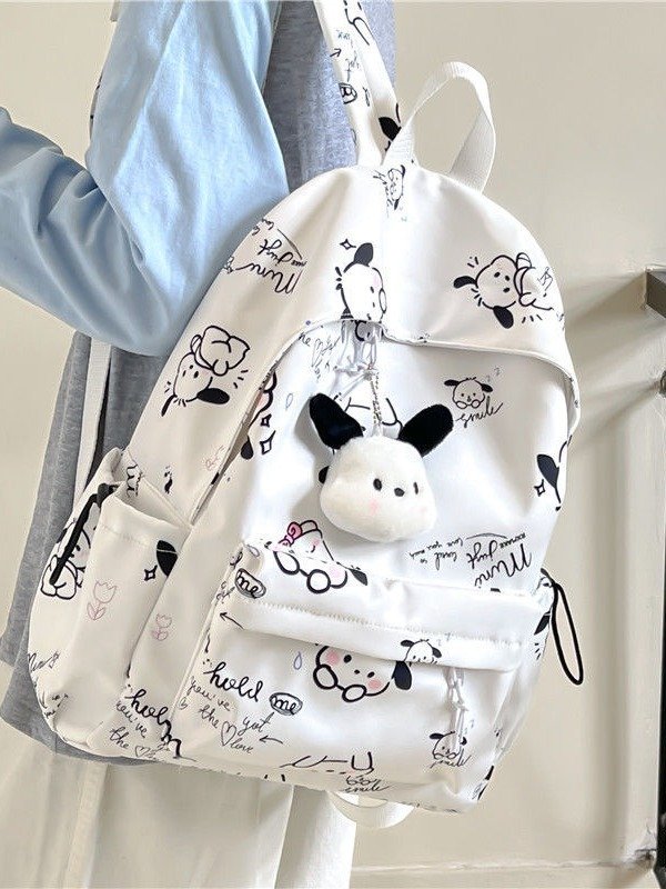 Vapetix Free Size-Free Size Niche Patch Dog Girl Schoolbag Junior High Student Instagram Soft Girl Backpack for Girls High Scho