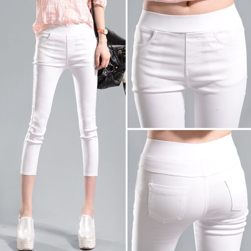 Vapetix XS 【12-14 kg】-3XL 【70-77 kg】 Spring and summer new gray-black cropped pants, thin outerwear slim-fit pencil pants, high-waisted – Bild 3