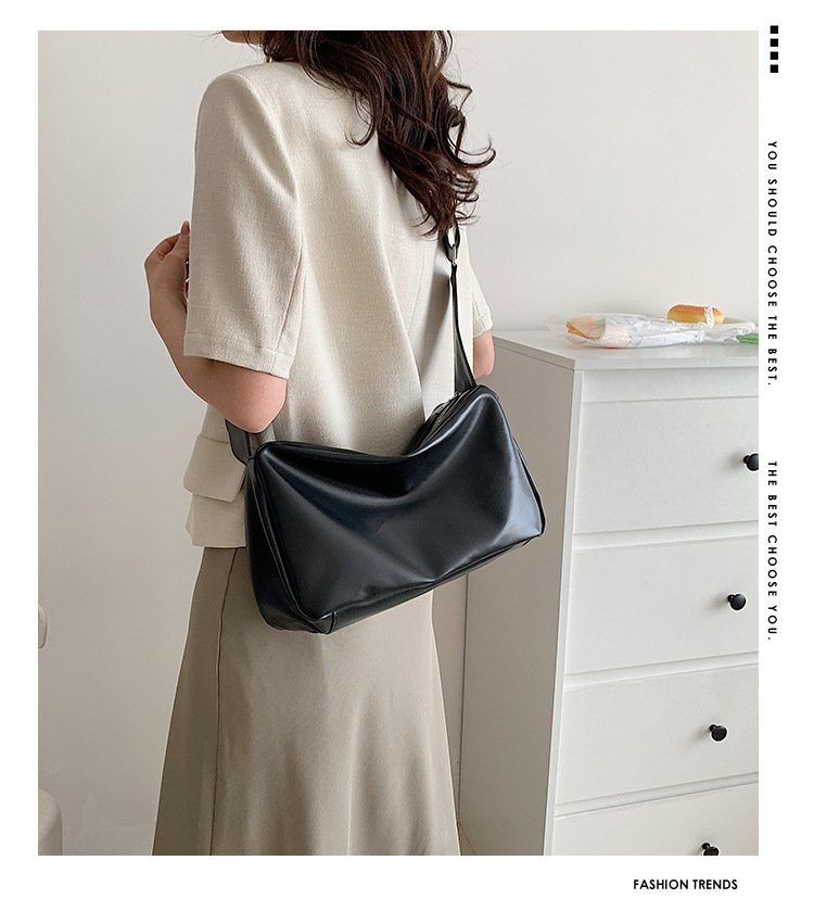 Vapetix Free Size-Free Size Large Capacity Women's Soft Leather Indie Commuter Tote Bag College Student School Single Shoulder – Bild 5