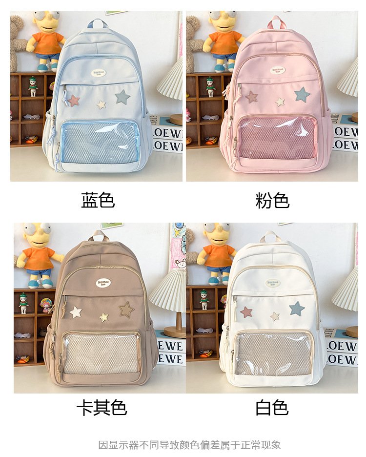 Vapetix Free Size-Free Size Japanese-style cute nylon transparent pain bag with large capacity, versatile for girls and student – Bild 3