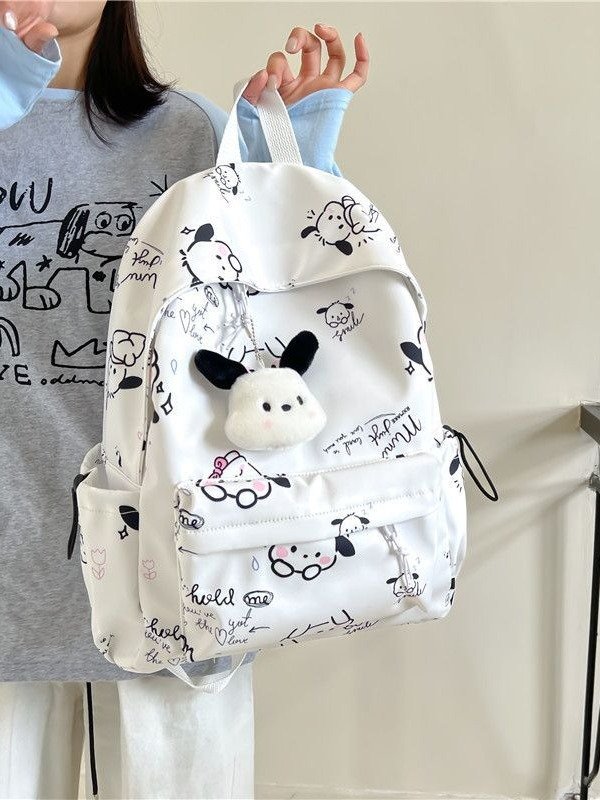 Vapetix Free Size-Free Size Niche Patch Dog Girl Schoolbag Junior High Student Instagram Soft Girl Backpack for Girls High Scho – Bild 2