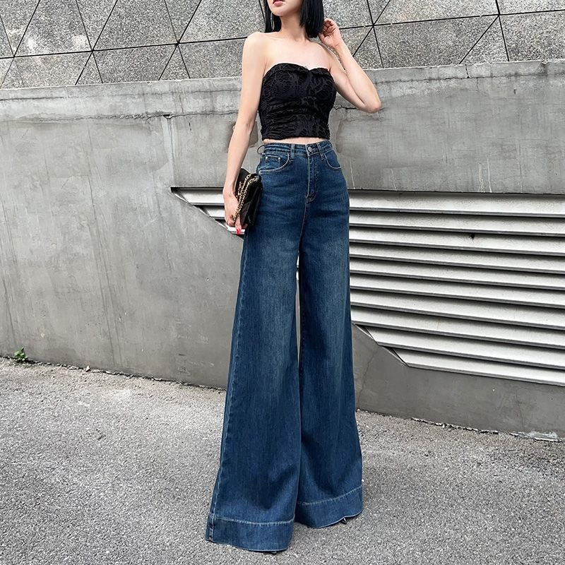 Vapetix XS-2XL Casual Matching Wide Leg Pants 2025 Elastic Design Women's High-Waisted Slimming Flowy Floor-Length – Bild 7