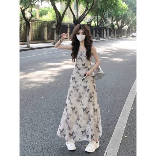 Vapetix S-Suits for dolls weighing 60 jin.  Stunning Beach Vacation Butterfly Strap Dress for Women, Versatile Summer New Chinese Style Floral – Bild 5
