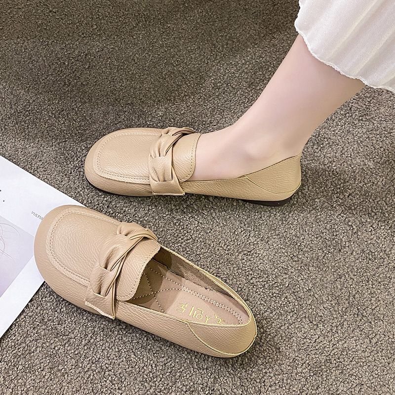 Vapetix 35-41 Soft Leather Beads Shoes for Women - Spring, Summer, Autumn Soft Sole Flat Single Shoes, Two-Wear, – Bild 4