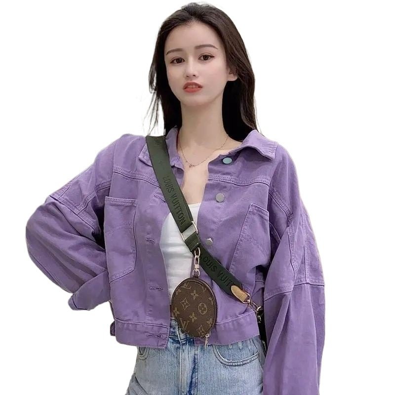Vapetix S recommended - under 95 lbs-Recommended for XL: 115-130 lbs Women's Spring Korean Style Loose Fit Casual Denim Jacket with Design Sense Thin Top Coat – Bild 4