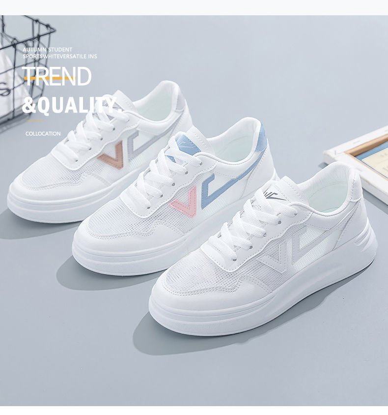Vapetix ●35 Standard Size-●40 Standard Size White Shoes Spring Versatile Student High-End Campus 2025 Skate Shoes Net Shoes Women Breathable Ne – Bild 2