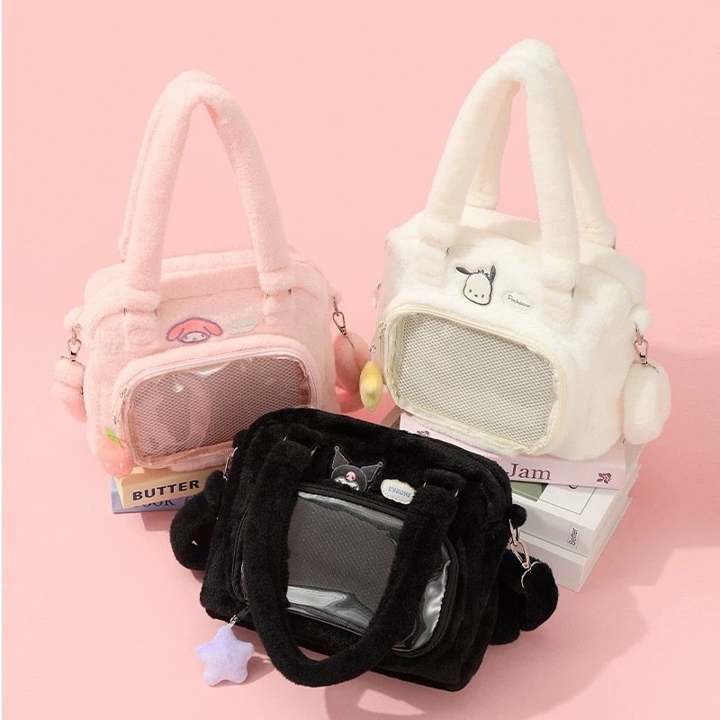 Vapetix Free Size-Free Size Sleek Crossbody Large Capacity Anime Student Backpack, Plush Peanut Bag, Single Shoulder Middle Sch – Bild 3