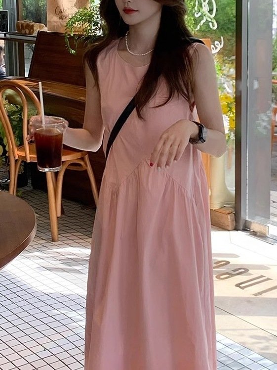 Vapetix S-XL Loose Pink Tank Top Bodysuit Dress for Plus Size and Petite Women, Unisex Summer Outfit with Unique – Bild 3