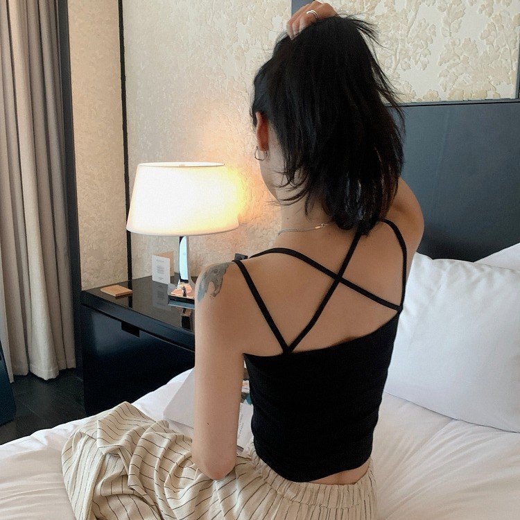 Vapetix Unisex size (80-125 lbs)-Unisex size (80-125 lbs) 2025 New Item Spicy Girl Halter Top with Built-in Cup, Design-Focused Thin Double Strap Stylish Bac – Bild 4