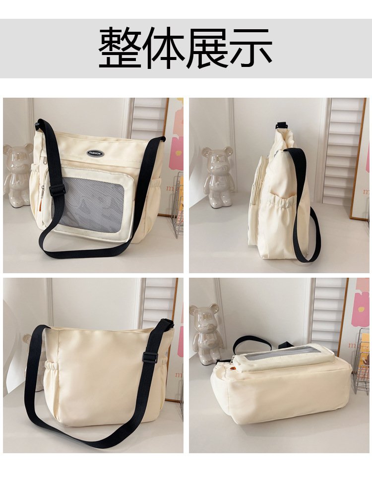 Vapetix Free Size-Free Size Large Capacity Pain Bag Japanese Style Single Shoulder Bag Color Block Patchwork Crossbody Bag Ins – Bild 5