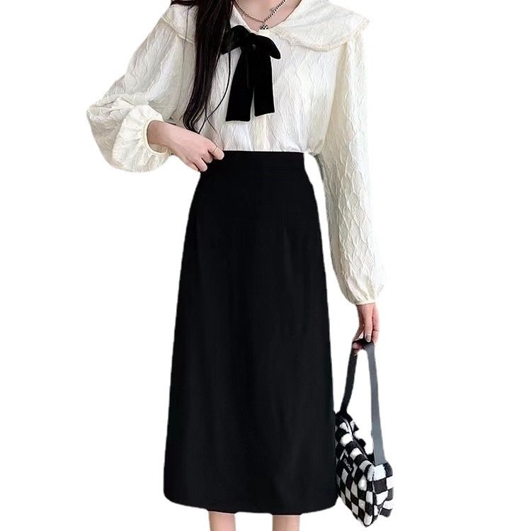 Vapetix XS-Increase XXXL Women's Mid-Long Semi-Skirt for Autumn, Fat Mm Hip-Hiding Skirt, High-Waisted Slimming Fashion Spli – Bild 5