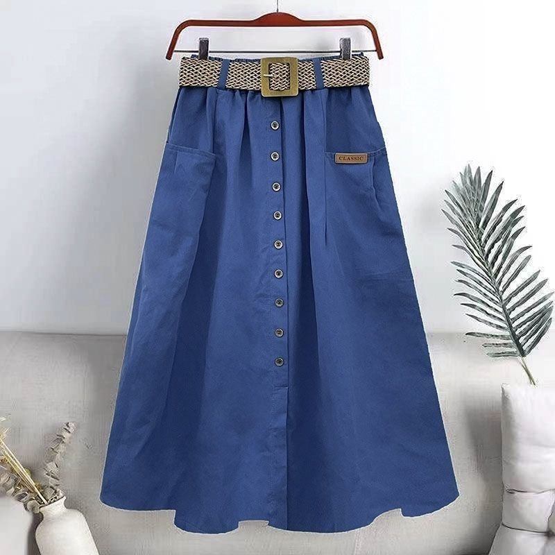 Vapetix Suggested weight: 85-110 lbs-3XL recommended 165-185 lbs 2025 Spring Korean Version Elastic High-Waisted Half-Skirt with Large Pockets, Slit for Slimming Ef – Bild 4