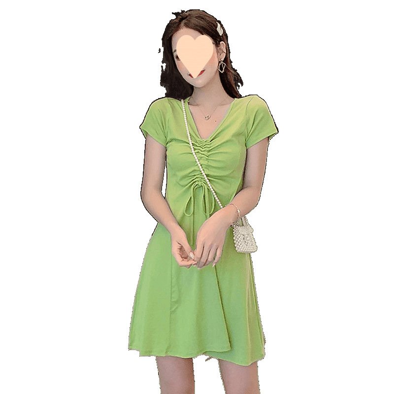 Vapetix S-XL Summer 2025 Hong Kong-style hidden design mini dress for petite women, featuring a chic, slimming, – Bild 7